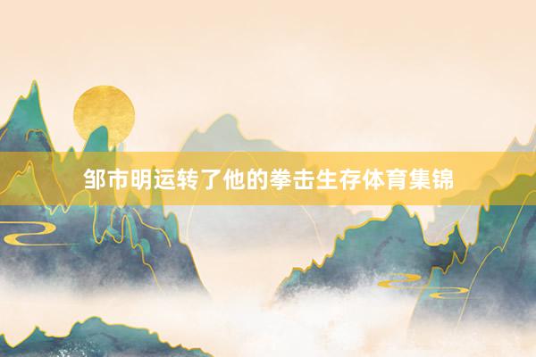 邹市明运转了他的拳击生存体育集锦