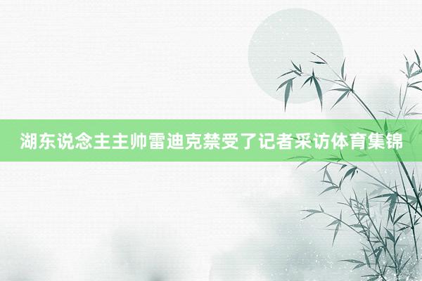 湖东说念主主帅雷迪克禁受了记者采访体育集锦