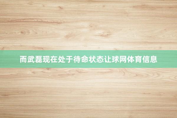 而武磊现在处于待命状态让球网体育信息