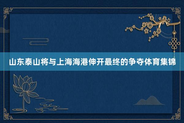 山东泰山将与上海海港伸开最终的争夺体育集锦