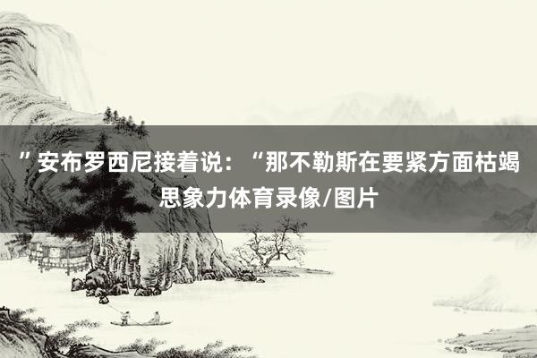 ”安布罗西尼接着说：“那不勒斯在要紧方面枯竭思象力体育录像/图片