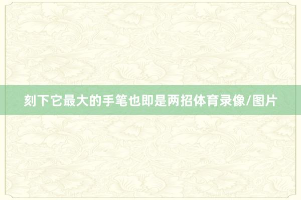 刻下它最大的手笔也即是两招体育录像/图片