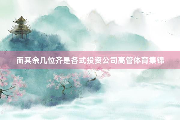 而其余几位齐是各式投资公司高管体育集锦