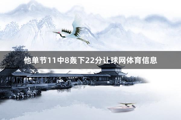 他单节11中8轰下22分让球网体育信息