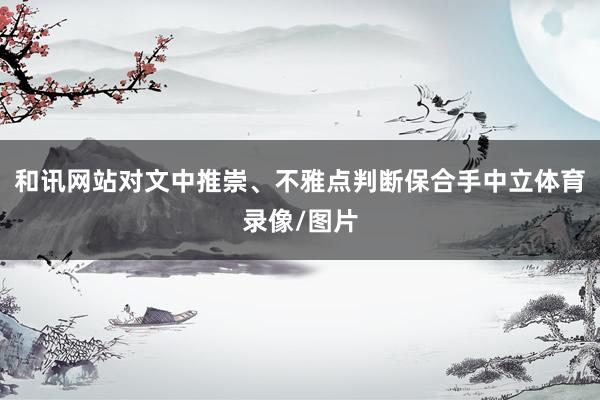 和讯网站对文中推崇、不雅点判断保合手中立体育录像/图片
