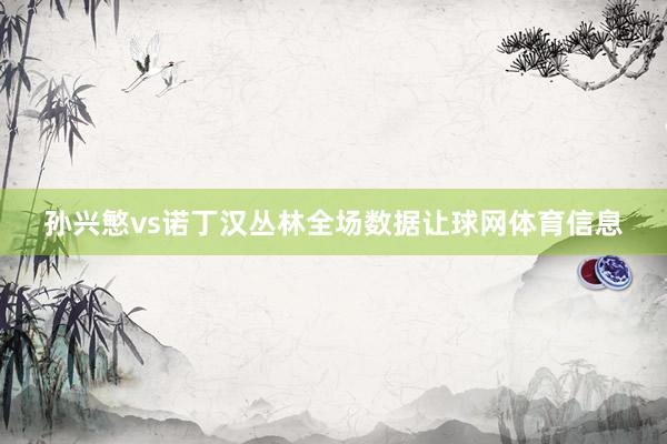 孙兴慜vs诺丁汉丛林全场数据让球网体育信息