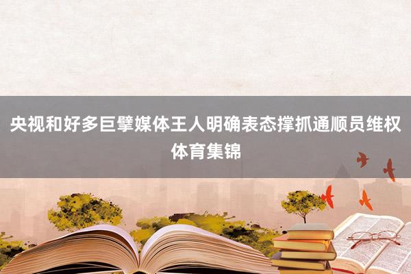 央视和好多巨擘媒体王人明确表态撑抓通顺员维权体育集锦