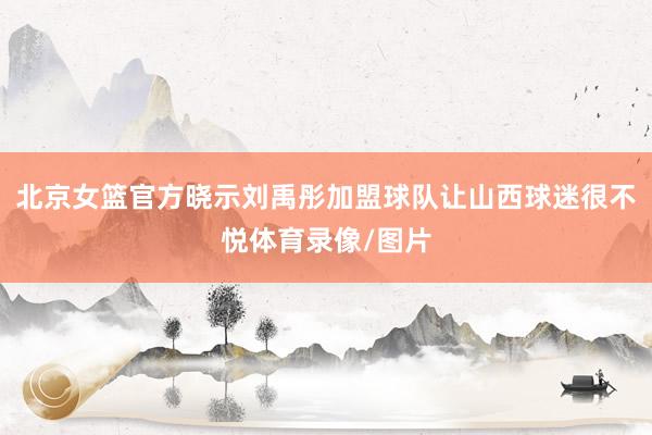北京女篮官方晓示刘禹彤加盟球队让山西球迷很不悦体育录像/图片