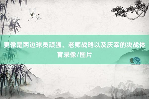 更像是两边球员顽强、老师战略以及庆幸的决战体育录像/图片
