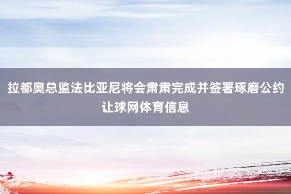 拉都奥总监法比亚尼将会肃肃完成并签署琢磨公约让球网体育信息