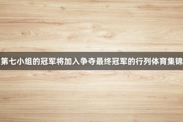 第七小组的冠军将加入争夺最终冠军的行列体育集锦