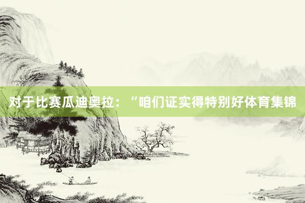 对于比赛　　瓜迪奥拉：“咱们证实得特别好体育集锦