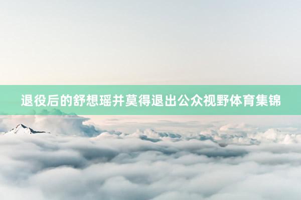 退役后的舒想瑶并莫得退出公众视野体育集锦