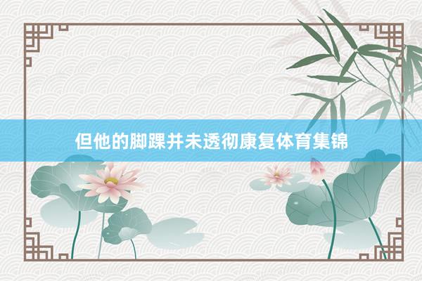 但他的脚踝并未透彻康复体育集锦