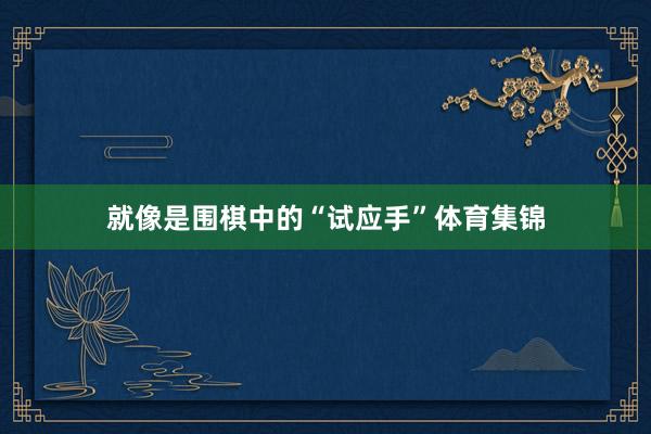 就像是围棋中的“试应手”体育集锦
