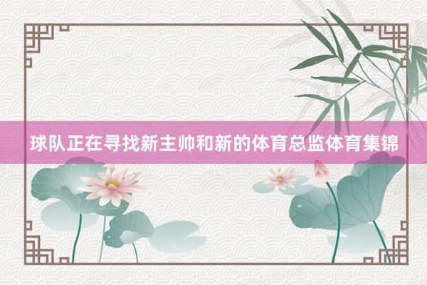 球队正在寻找新主帅和新的体育总监体育集锦