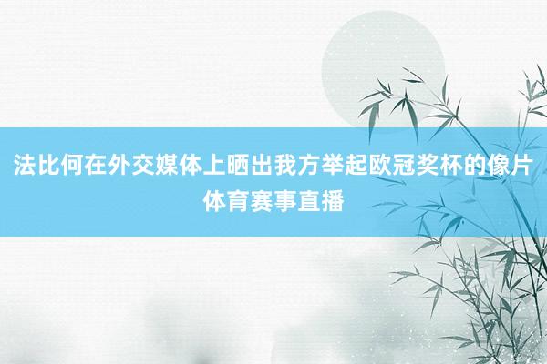 法比何在外交媒体上晒出我方举起欧冠奖杯的像片体育赛事直播