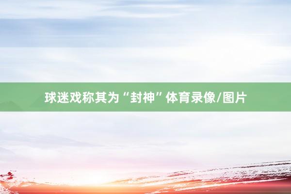 球迷戏称其为“封神”体育录像/图片