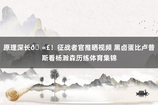 原理深长🫣！征战者官推晒视频 黑卤蛋比卢普斯看杨瀚森历练体育集锦