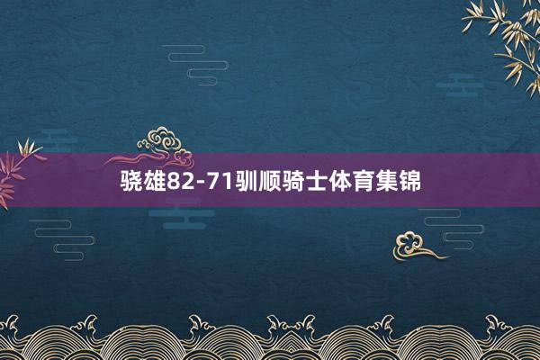 骁雄82-71驯顺骑士体育集锦