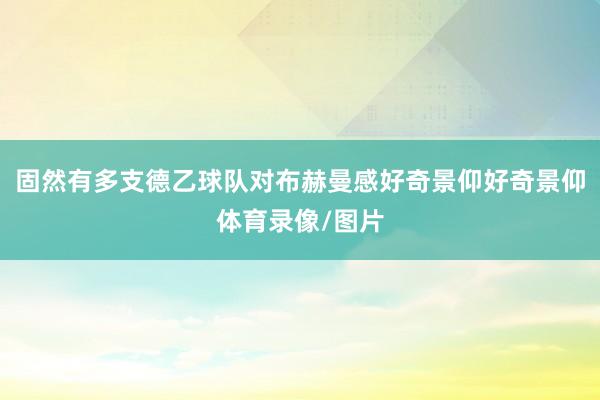 固然有多支德乙球队对布赫曼感好奇景仰好奇景仰体育录像/图片