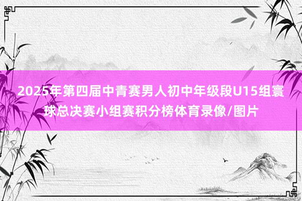 2025年第四届中青赛男人初中年级段U15组寰球总决赛小组赛积分榜体育录像/图片