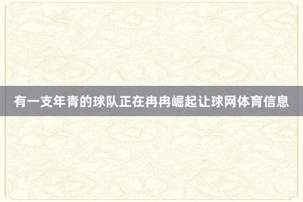 有一支年青的球队正在冉冉崛起让球网体育信息