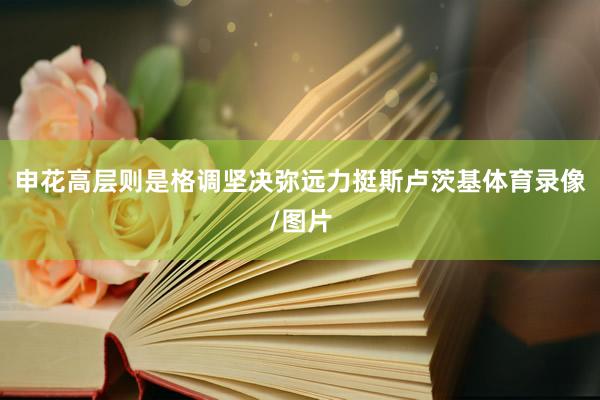 申花高层则是格调坚决弥远力挺斯卢茨基体育录像/图片