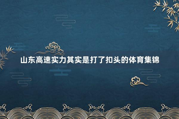 山东高速实力其实是打了扣头的体育集锦