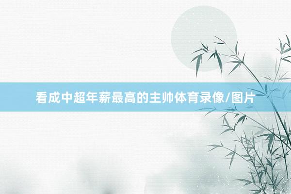 看成中超年薪最高的主帅体育录像/图片