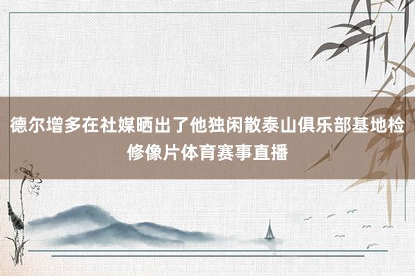 德尔增多在社媒晒出了他独闲散泰山俱乐部基地检修像片体育赛事直播
