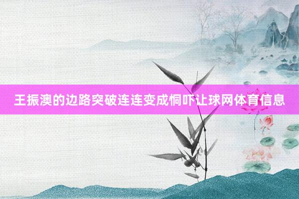 王振澳的边路突破连连变成恫吓让球网体育信息