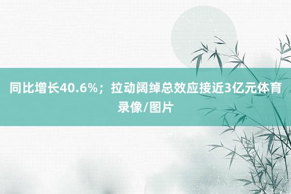 同比增长40.6%;拉动阔绰总效应接近3亿元体育录像/图片