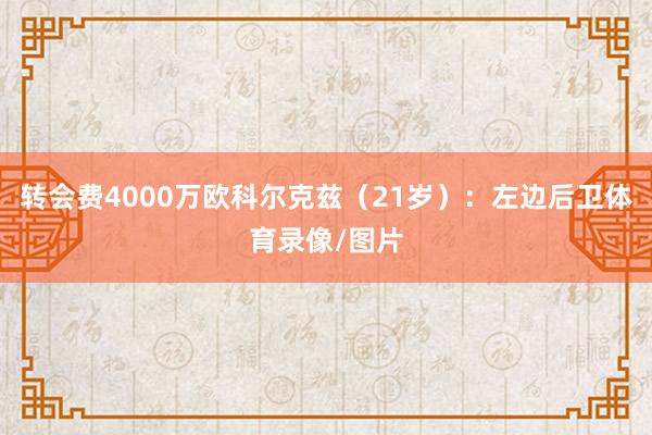 转会费4000万欧科尔克兹（21岁）：左边后卫体育录像/图片