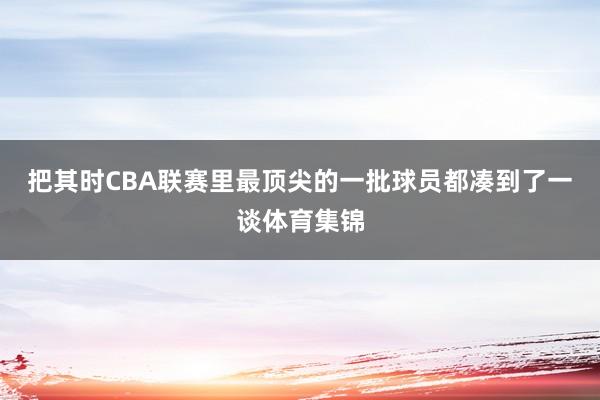 把其时CBA联赛里最顶尖的一批球员都凑到了一谈体育集锦