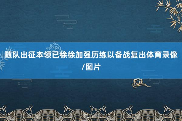 随队出征本领已徐徐加强历练以备战复出体育录像/图片