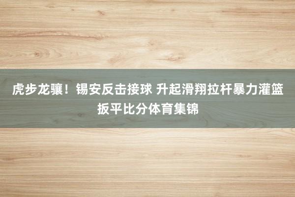 虎步龙骧！锡安反击接球 升起滑翔拉杆暴力灌篮扳平比分体育集锦