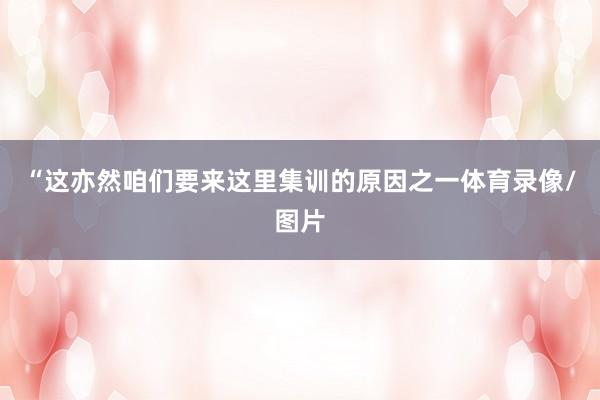 “这亦然咱们要来这里集训的原因之一体育录像/图片